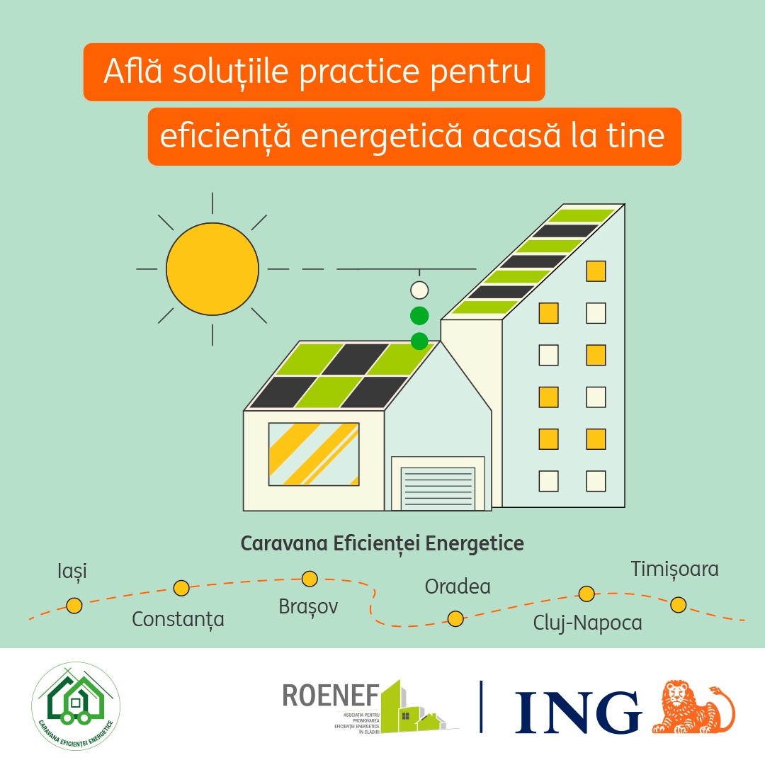 ROENEF, alături de ING Bank România și autorități locale, lansează un proiect național dedicat promovării eficienței energetice în clădiri