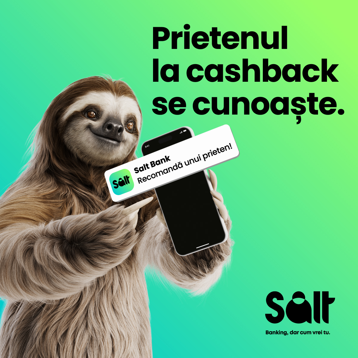 Salt în cashback: Până la 2.400 lei pe an pentru tine și 12 prieteni