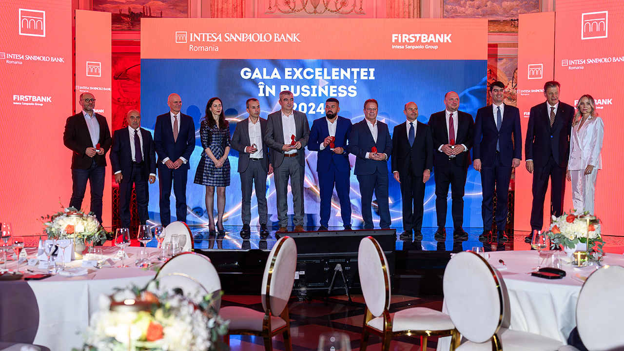 Companii de top, premiate la Gala Excelenței 2024 de către Intesa Sanpaolo Bank și First Bank