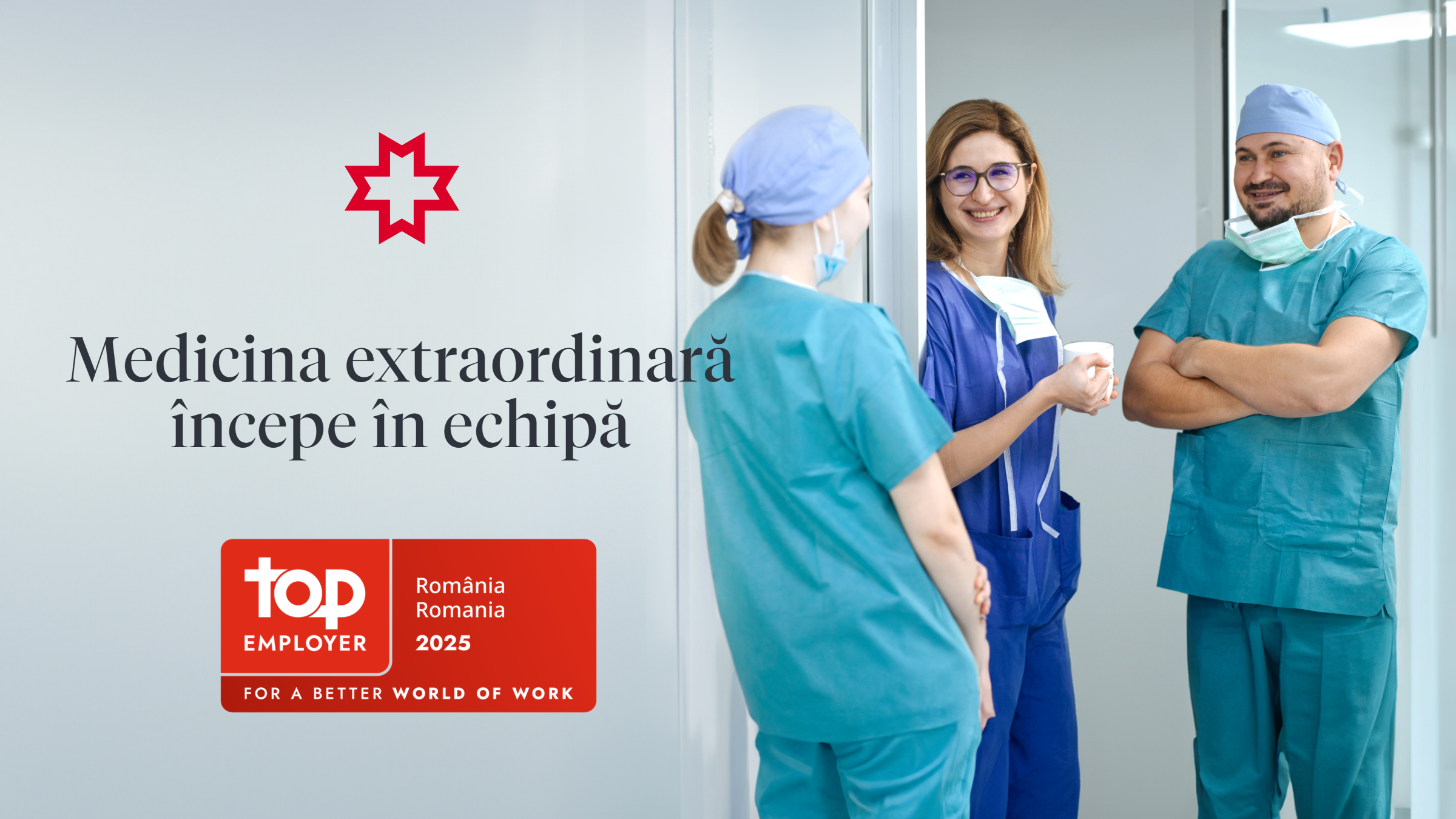 Rețeaua de sănătate Regina Maria este singurul furnizor de servicii medicale din România cu trei certificări consecutive Top Employer